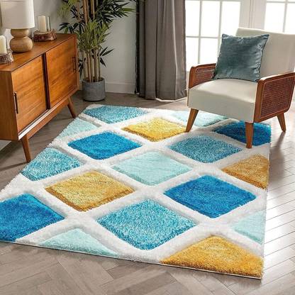 RM Handloom Multicolor Polyester Carpet