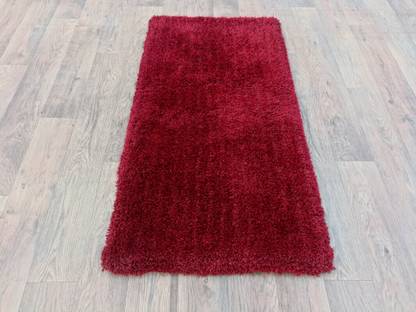 Shag Weaving Red Polyester Runner