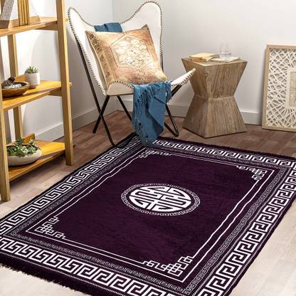 BSB HOME Multicolor, Purple Chenille Carpet