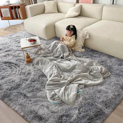Shag Weaving Silver Polyester Carpet