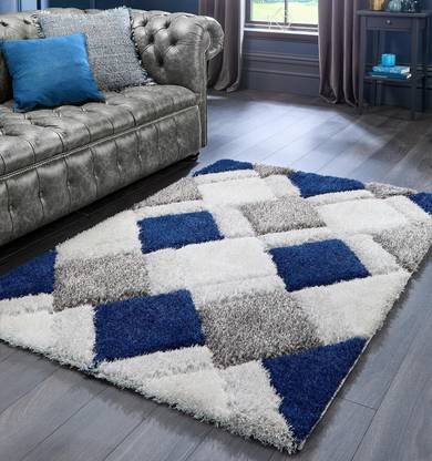 RM Handloom 4 cm  X 2 cm Polyester Carpet