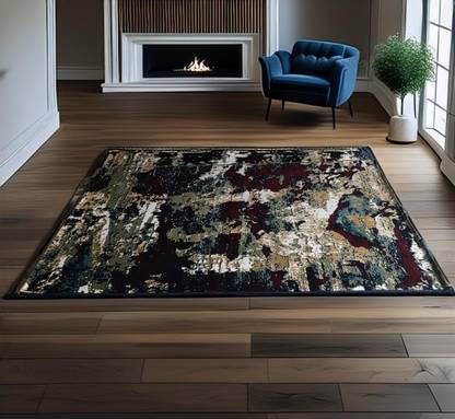wolwa Multicolor Polyester Area Rug
