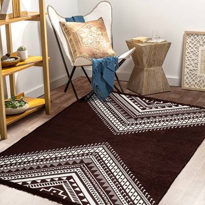 BSB HOME Brown, Beige Chenille Carpet