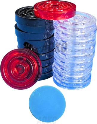 AOKO 20 Pcs Crystal Carrom Coins with Premium Stickers – Smooth & Durable Play Carrom Pawns
