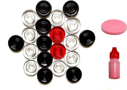 Factoryvala Premium Quality Plastic Carrom Coins with 1 Stricker and 5 gram Powder Carrom Pawns