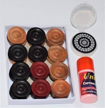 BR DAIMOND Wooden carrom coins set with striker and powder Carrom Pawns Carrom Pawns