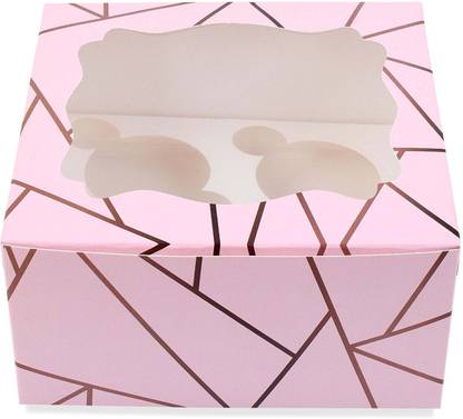 LINE 'N' CURVES Cake Box Paper Cupcake Packaging, Pastry Packaging, Bakery Box Packaging Box