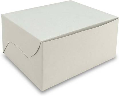 LINE 'N' CURVES Cake Box Paper White Duplex 25 Piece Bakery Boxes for Pastries, Cookies, Pie, Cupcakes Packaging Box