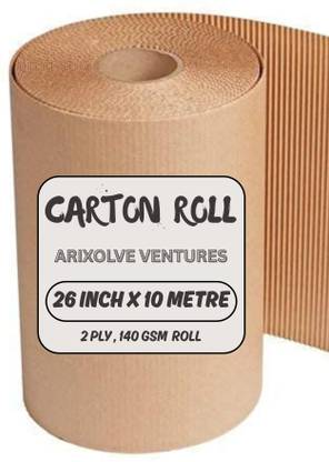 ARIXOLVE Corrugated Paper Carton Roll (26 Inch x 10 meter) Packaging Box