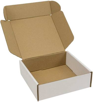 Bleus Self-Locking Box Craft Paper Mailing Duplex Corrugated Box, Size- L-4", B-4", H-2" Inches, Shipping Courier Packaging Box