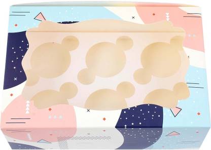 LINE 'N' CURVES Cake Box Paper Cupcake Packaging, Pastry Packaging, Bakery Box Packaging Box