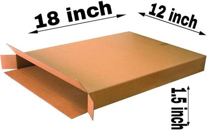 K K Industrial Corrugated Cardboard, Craft Paper, Paper Carton Box for Photo Frame Packing Storing Moving, 3 ply size-12*1.50*18 Packaging Box