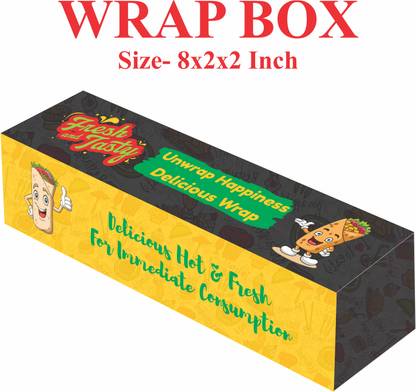 Bleus Food Wrapping Paper Paper, Cardboard Wrap Box Size- 8x2x2 Inch, L - 8", B - 2", H - 2" Packaging Box