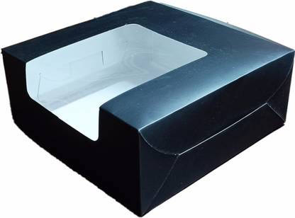 KONFIZ Cake Box Paper for 3 pound Cake-Black 12x12x5 inch size-(10 box pack) Packaging Box