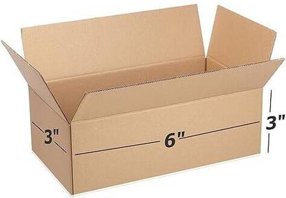 POWERLON Corrugated Cardboard 3 Ply Strong 6 x 3 x 3 Inches Carton Boxes Packaging Box