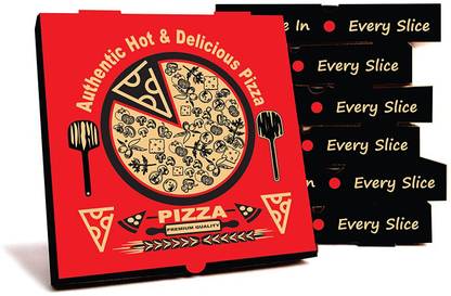 Bleus Pizza Box Cardboard 7 inch Pizza, Size- L-7", B-7", H-1.5" Inch, Keep Your Pizza Hot & Fresh Packaging Box