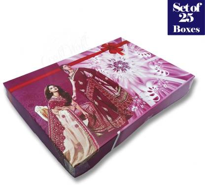 CRAFTWAFT Top Bottom Hardboard Box Paper, Cardboard Blank Saree Gift Packaging Box, Empty Gift Box for Saree, Bed Sheet etc(13X9 Inch) Packaging Box