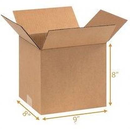 JIA INDUSTRIES Corrugated Cardboard, Craft Paper, Paper Square Box Packaging Material, 9X8X8 Inch Packaging Box