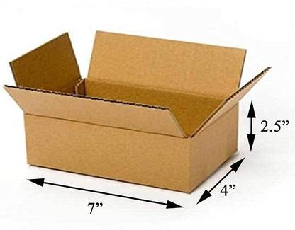 Grow Packing Solution Corrugated Cardboard, Craft Paper, Paper (10 Boxes) 7 x 4 x 2.5 Inches 3 ply Cartoon Box For Packing, Moving, Shipping, Packaging Box