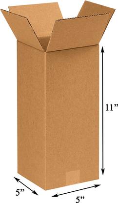 MALANI STORES Corrugated Craft Paper Size :-3Ply Corrugated packing box 5X5X11INCH Packaging Box