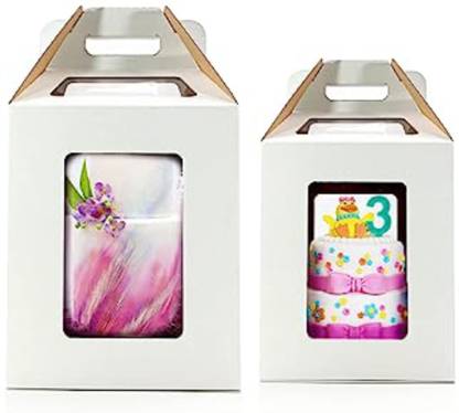 Pack Master Cake Box Paper Tier Cake Box (10x10x10), Tall Cake Box, Barbie Cake Box, Cake Box, Doll Cake Box Packaging Box
