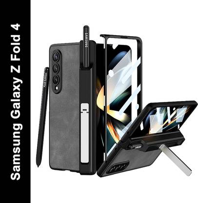 Nik's World Front & Back Case for Samsung Galaxy Z Fold 4 With Hinge Protection/S Pen Holder/Front Glass/Kickstand
