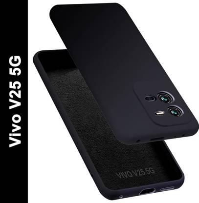 VAPRIF Back Cover for Vivo V25 5G, Matte Rubberized Soft Silicone Protective Cloth Inside