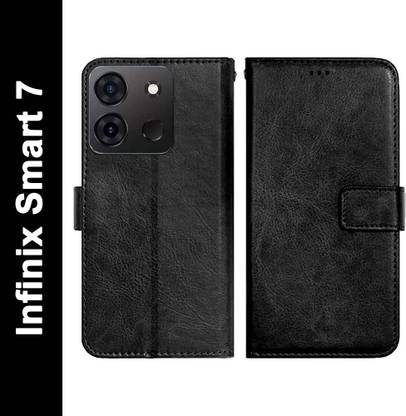 Loopee Flip Cover for Infinix Smart 7, X6517 Premium Leather Finish, with Card Pockets, Wallet Stand