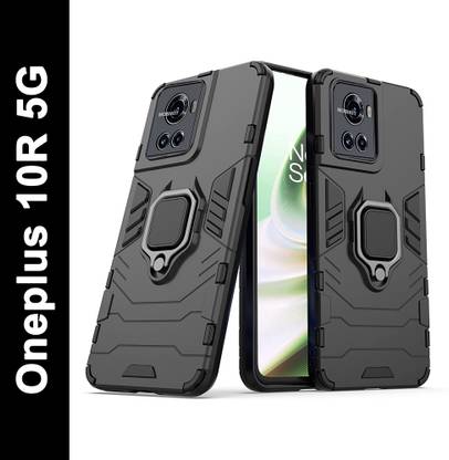 Mobikit Back Cover for Oneplus 10R 5G (Armour Defender Ring Holder Bumper Case)