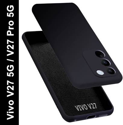 VAPRIF Back Cover for Vivo V27 5G, Vivo V27 Pro 5G, Matte Rubberized Soft Silicone Protective Cloth Inside