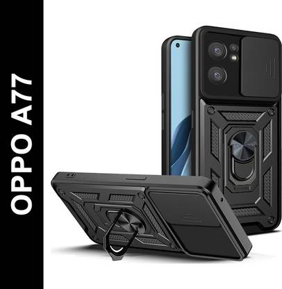 Moshking Back Cover for OPPO A77, 360° Protection || Rotate Ring Stand | Slide Camera Phone Case