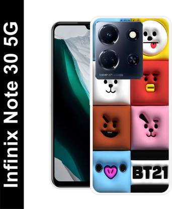 itrusto Back Cover for Infinix Note 30 5G, X6711 Cute 3D Funny Faces, BT21 Printed Designer Mobile Cover