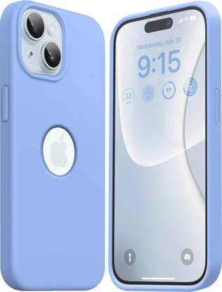 VONZEE Back Cover for iPhone 15 6.1 Inches Liquid Silicone Precise Logo Cut Case