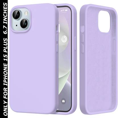 VONZEE Back Cover for Apple iPhone 15 Plus Liquid Silicone Microfiber Cloth Lining 3 layer Case