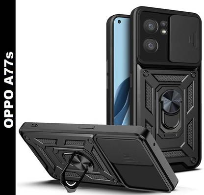 Moshking Back Cover for OPPO A77s, 360° Protection || Rotate Ring Stand | Slide Camera Phone Case