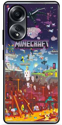 FAZAKA Back Cover for Oppo A58 5G | A78 4G | A78 5G On Glossy Metal Phone Cover| MINECRAFT