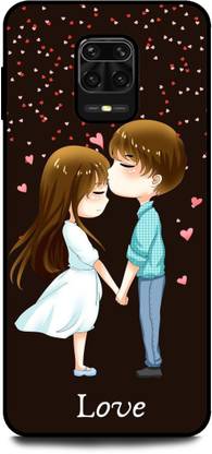 Thecoverking Back Cover for Poco M2 Pro, GIRL & BOY, CUTE COUPLE, HEART, CARTOON