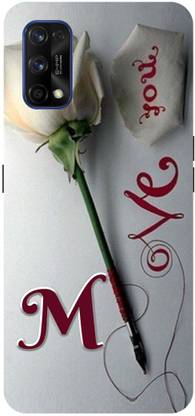 ADZIRE Back Cover for realme 7 Pro, RMX2170, M, NAME, LETTER, ALPHABET, LOVE