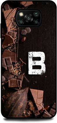 KEYCENT Back Cover for POCO X3 B, B LETTER, B NAME, CHOCOLATE , BROWN, ALPHABET
