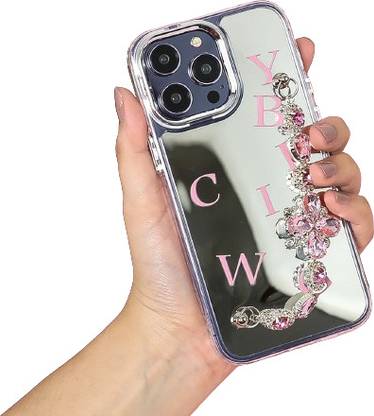 PEEPERLY Back Cover for iPhone 11 Pro Max Rhinestone Bracelet Blingy Alphabet Mirror Case