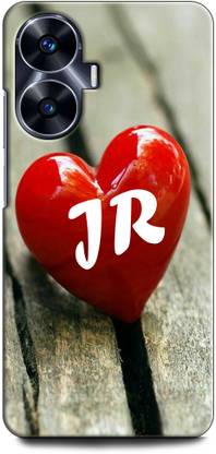 INDICRAFT Back Cover for Realme C55 J R, J LOVES R, NAME, ALPHABET, JR LOVE, HART, BLUE