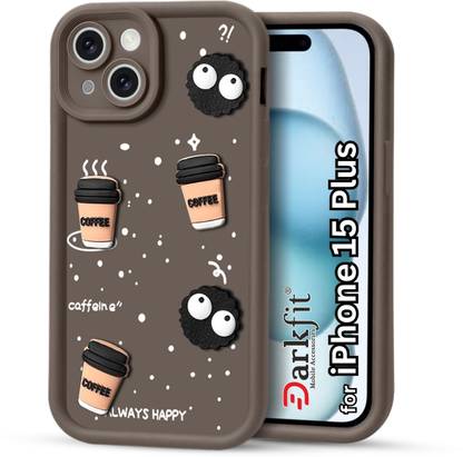 DARKFIT Back Cover for Apple iPhone 15 Plus, 3D Coffee Design Case