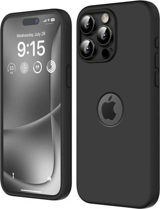 VONZEE Back Cover for iPhone 15 Pro Max Triple Layer Microfiber Cloth Lining Premium Feel Silicone Logo Cut Case