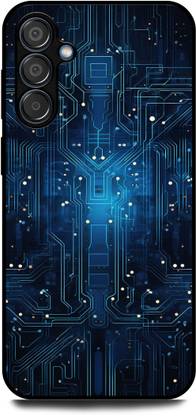 INDICRAFT Back Cover for SAMSUNG Galaxy M34 5G ( TECHNOLOGY, MACHINE, COMPUTER, CHIP, BLUE )