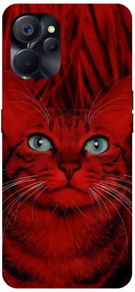 Rockyard Back Cover for realme 9i 5G, RMX3612, CAT, MEOW, RED, CAT