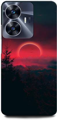ORBIQE Back Cover for Vivo Y02 SUNSET, VIBES, NATURE, SKY, TREE