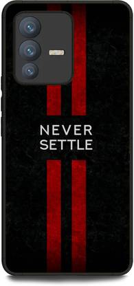 INDICRAFT Back Cover for Vivo V23 Pro 5G (NEVER SETTLE, BLACK, RED, QUOTES )
