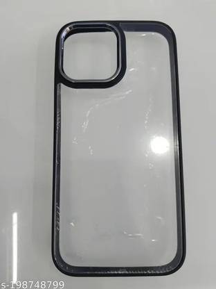 GADGETSBULK Back Cover for IPHONE 15 BLACK TRANSPARENT BACK COVER