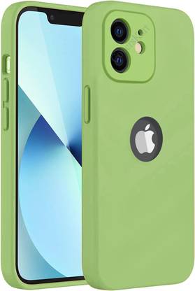 कवर्सकार्ट Back Cover iPhone 12, Original Liquid Silicone inner Velvet Cloth Logo View Case के लिए