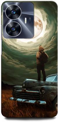 ORBIQE Back Cover for Vivo Y02 MOON, ALONE BOY, CAR, NATURE, SAD BOY